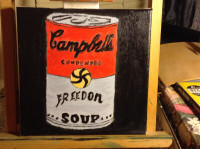 Campbells Freedom Soup Oil Painting On Canvas Signed Art