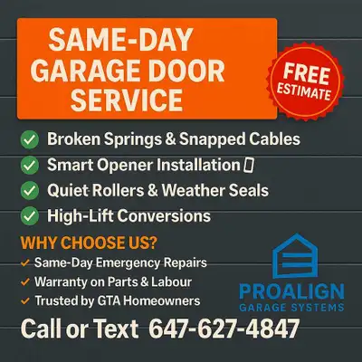Garage Door Service and Repair SAME DAY, View more