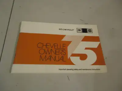 1975 Chevrolet Chevelle Owners Manual. New. Can Mail in Canada, View more