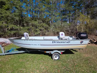 Princecraft Pro Series 140 – Aluminum Fishing Boat (1989) Everything included – ready to hit the wat...