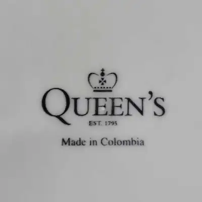 Vintage Queens Dinnerware made in Columbia. Includes 8-10 1/2 inch Dinner plates and 4- 8 1/2 inch s...