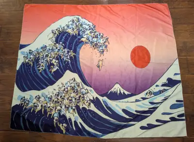 For sale is a clever and amusing 'Great Wall of Pug' Wall Art Tapestry! Measuring 56" x 48", this ti...