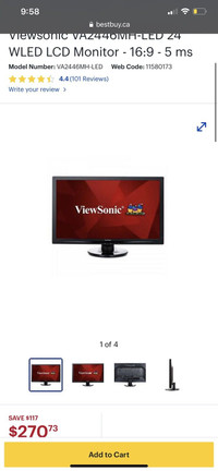 Viewsonic VA2446M-LED 24" WLED LCD Monitor