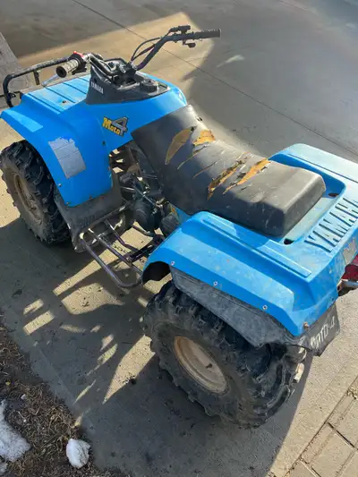 Selling my Yamaha Moto 4 quad. 225cc 2wd. cosmetically not perfect as can see, missing headlight, ro...