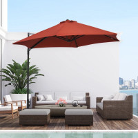 8.5FT Offset Patio Umbrella with 360° Rotation, Outdoor Cantilev