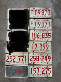 1973 Saskatchewan License Plates and F Plates (Home of RCMP) 