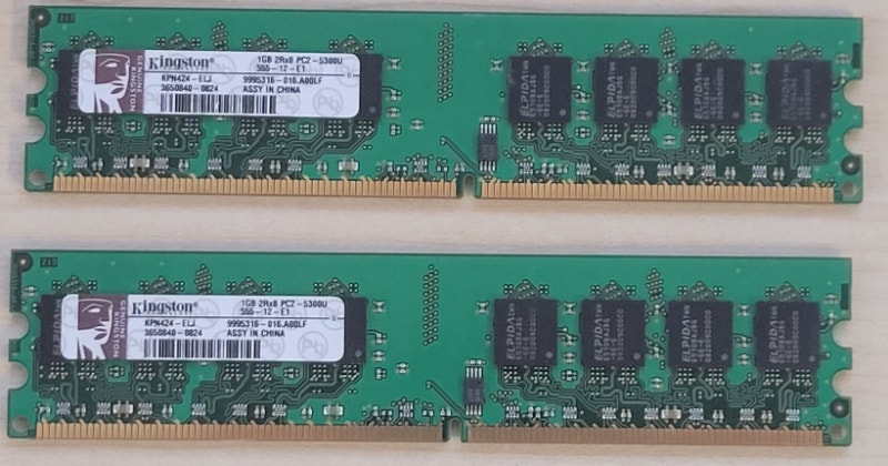 RAM memory / mémoire - Kingston DDR2 PC2-5300 1GB | System Components ...
