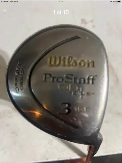 ProStaff Metal 3-Wood, Bag, 3-Whl Cart, and Lots of Golf Balls., View more