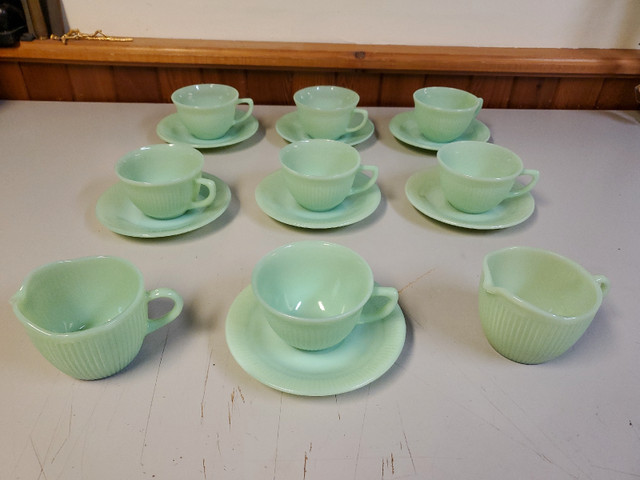 Fire King Jadeite Alice Vintage Design 16 pc set cups and sauser in Kitchen & Dining Wares in St. Catharines