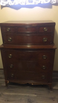 Antique dresser walnut hardwood chest of drawers