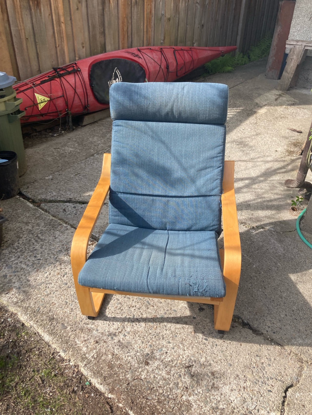 IKEA Poang chair - dark blue cushion - $70 in Chairs & Recliners in Downtown-West End - Image 4