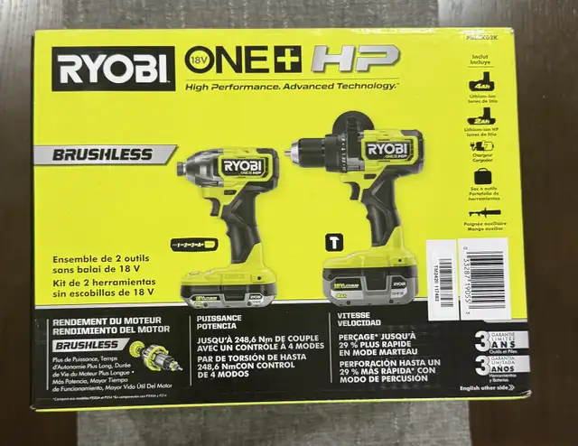 RYOBI 18V ONE+ HP Brushless Hammer Drill & 3-Speed Impac in Power Tools in Calgary - Image 2