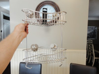 Satin Nickle Wire Hanging Shower or Bath Caddy for Shampoo soap