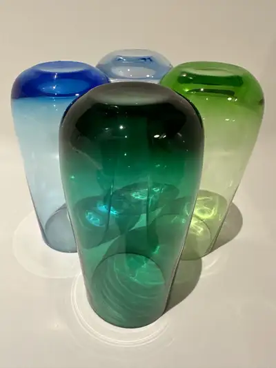 ENSEMBLE 4 VERRES (BLEU VERT) VINTAGE RETRO MID CENTURY MCM, View more