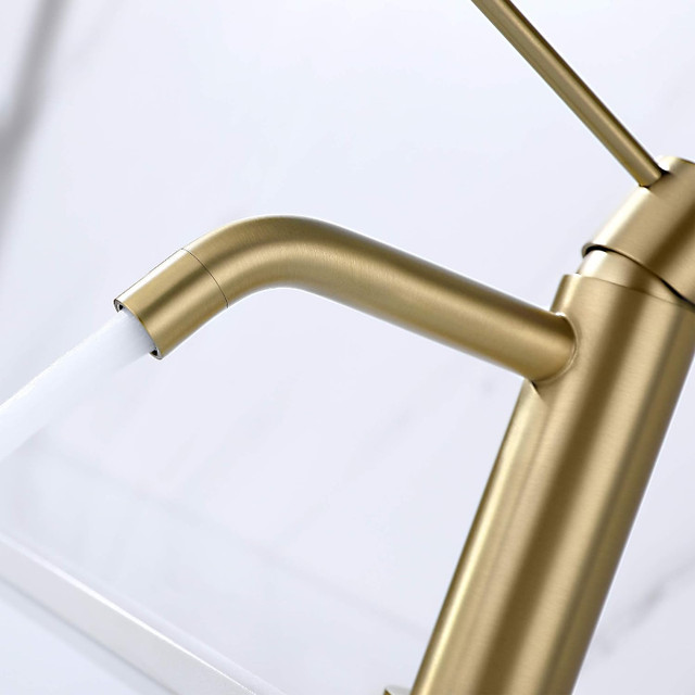 Brushed Gold Bathroom Faucet Single in Plumbing, Sinks, Toilets & Showers in Gatineau - Image 3
