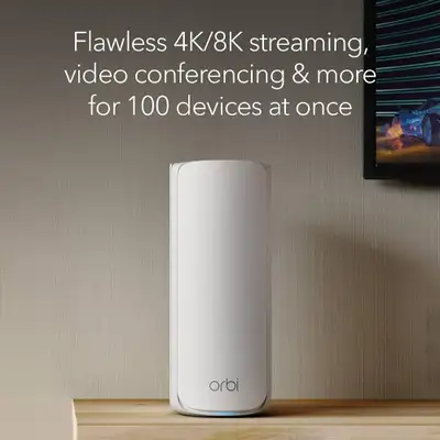 NETGEAR Orbi 770 Series Tri-Band WiFi 7 Mesh Network System (RBE773) - Router + 2 Satellite Extender...