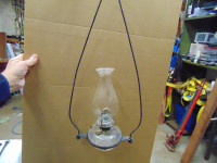 HANGING COUNTRY OIL LAMP WITH V FRAME AND FONT 1900