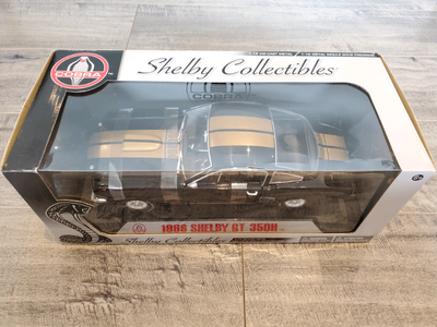BNIB 20090717 Shelby Collectibles 1966 Shelby GT350H Ford Mustang Black Gold Racing Stripes