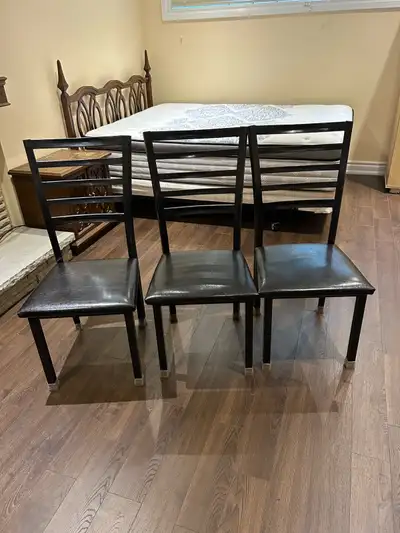 Set of 3 Modern Black Dining Chairs, View more