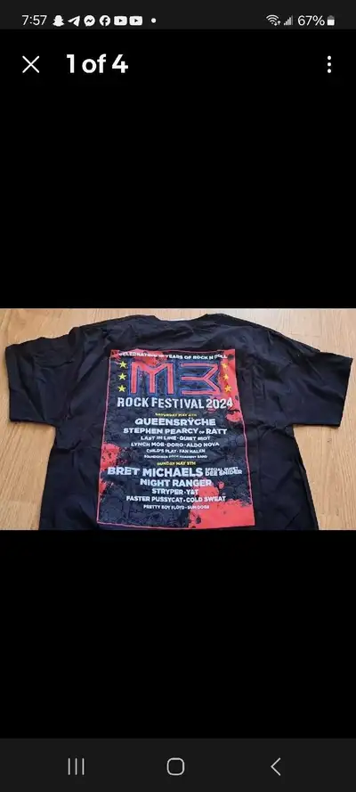 2024 M3 Rock Festival T-shirt  M and VIP Laminate - Brand New, View more