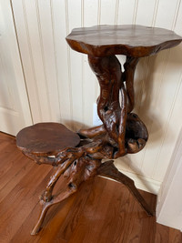 Vintage Rustic Tree Root Adirondack Root Pedestal Stand