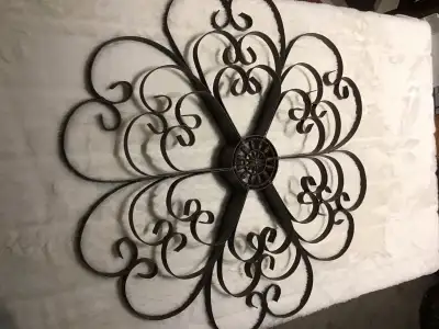 Metal wall Art with cast iron center( 24 inches) , View more
