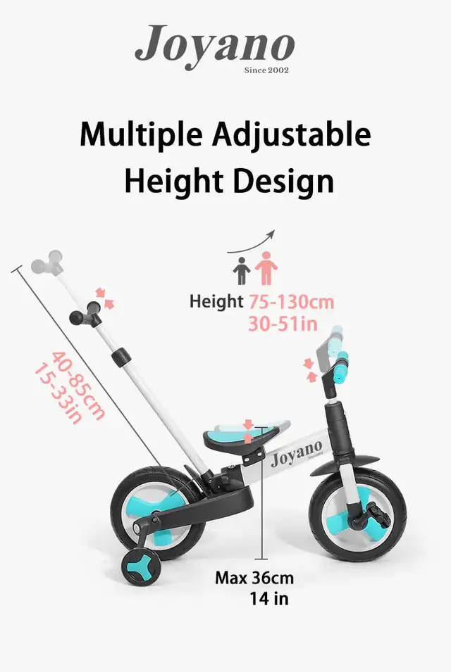 Joyano 5-in-1 Foldable Kids Tricycle Indoor/Outdoor Push Bike in Kids in Markham / York Region - Image 6