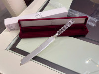 Mikasa Brand Vintage Crystal Handle Silver Plated Cake Knife!