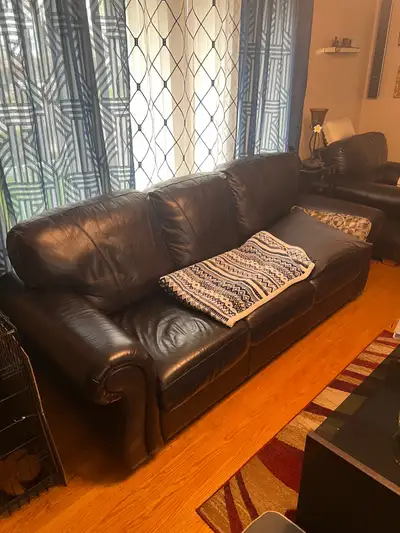 3 Piece Couch Set - Dark Brown Sofa, Loveseat and Chair, View more