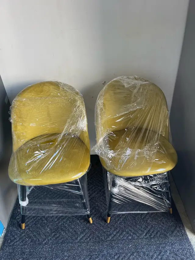2 NEW Yellow Velvet Dining Chairs    in Chairs & Recliners in London - Image 9