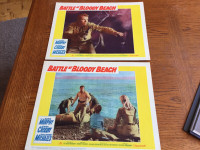 Vintage "Battle At Bloody Beach" Movie Theater Lobby Cards X2