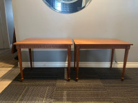 Pair of mid century modern walnut and/side tables - good conditi