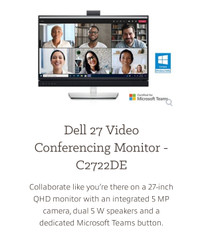 27” Dell 1440p Monitor - BRAND NEW (w/ USB-C & Built in Camera) 