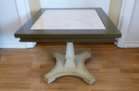Beautiful solid wood and marble top side table