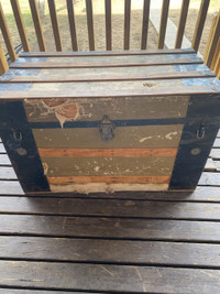 Antique steam ship trunk for storing things