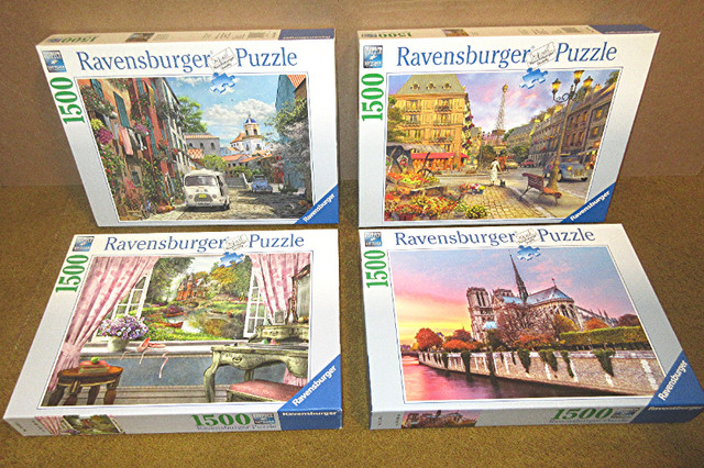 PREMIUM 1,500 PIECE JIG SAW PUZZLES - LOT OF 4 in Hobbies & Crafts in Hamilton