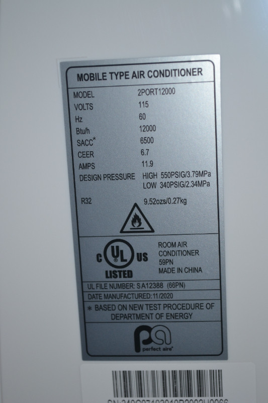 Climatiseur portatif de 12000BTU  PERFECT AIR dans Autre  à Laval/Rive Nord - Image 3