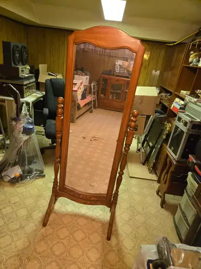 Full-Length Wooden Mirror, View more