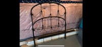 Wrought iron bed frame.