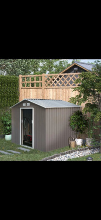 9.1' x 6.4' x 6.3 Garden Storage Shed w/Foundation Kit Outdoor