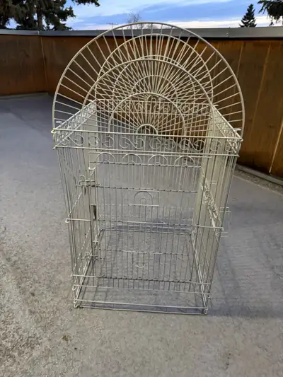 Large white bird cage with stand, View more
