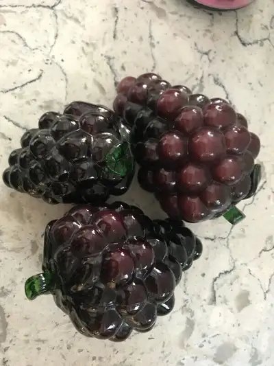 vintage glass grapes, purple glass , home decor, View more
