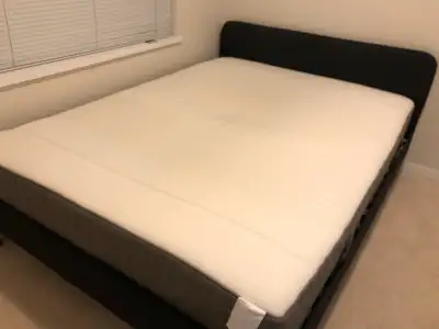 Queen size bedframe+mattress, View more