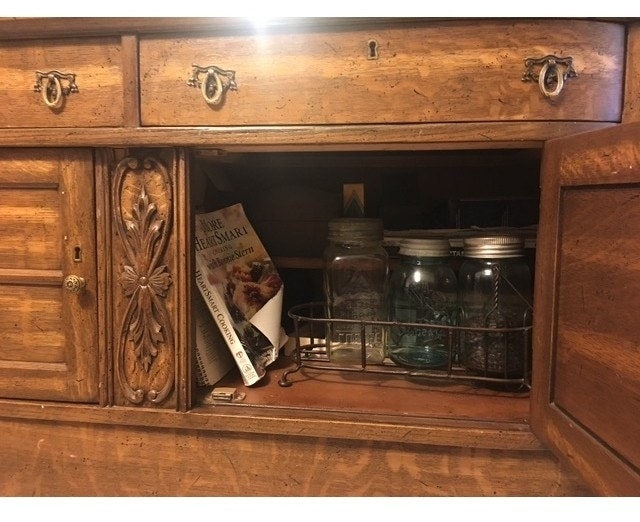 Antique 1930s Era Tongue and Groove Hutch Hutches & Display