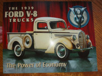 Retro style (a modern repro) 1939 Ford V-8 Truck 16" by 12 3/4"