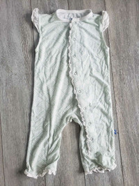 Kickee Pants Green and White Romper