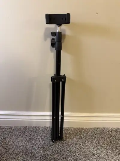 160cm Black Tripod Stand with Phone Mount, View more