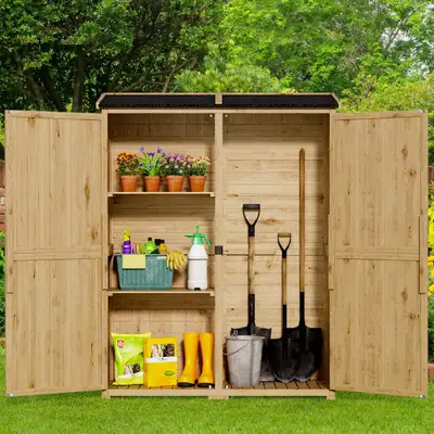 Gizoon Outdoor Storage Cabinet with Waterproof Roof, Double Lock, View more