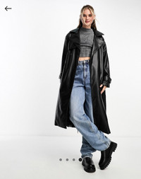 Pull&bear leather trench (new) 