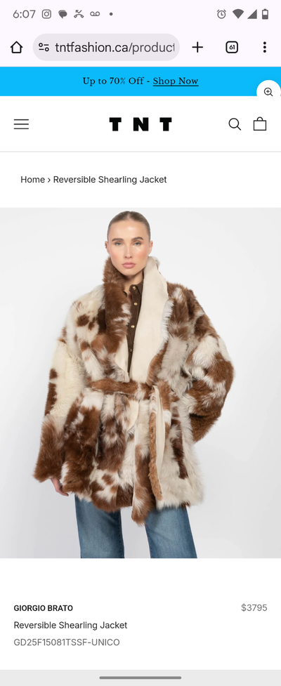 Georgio Brato shearling reversible genuine leather jacket IT40, View more